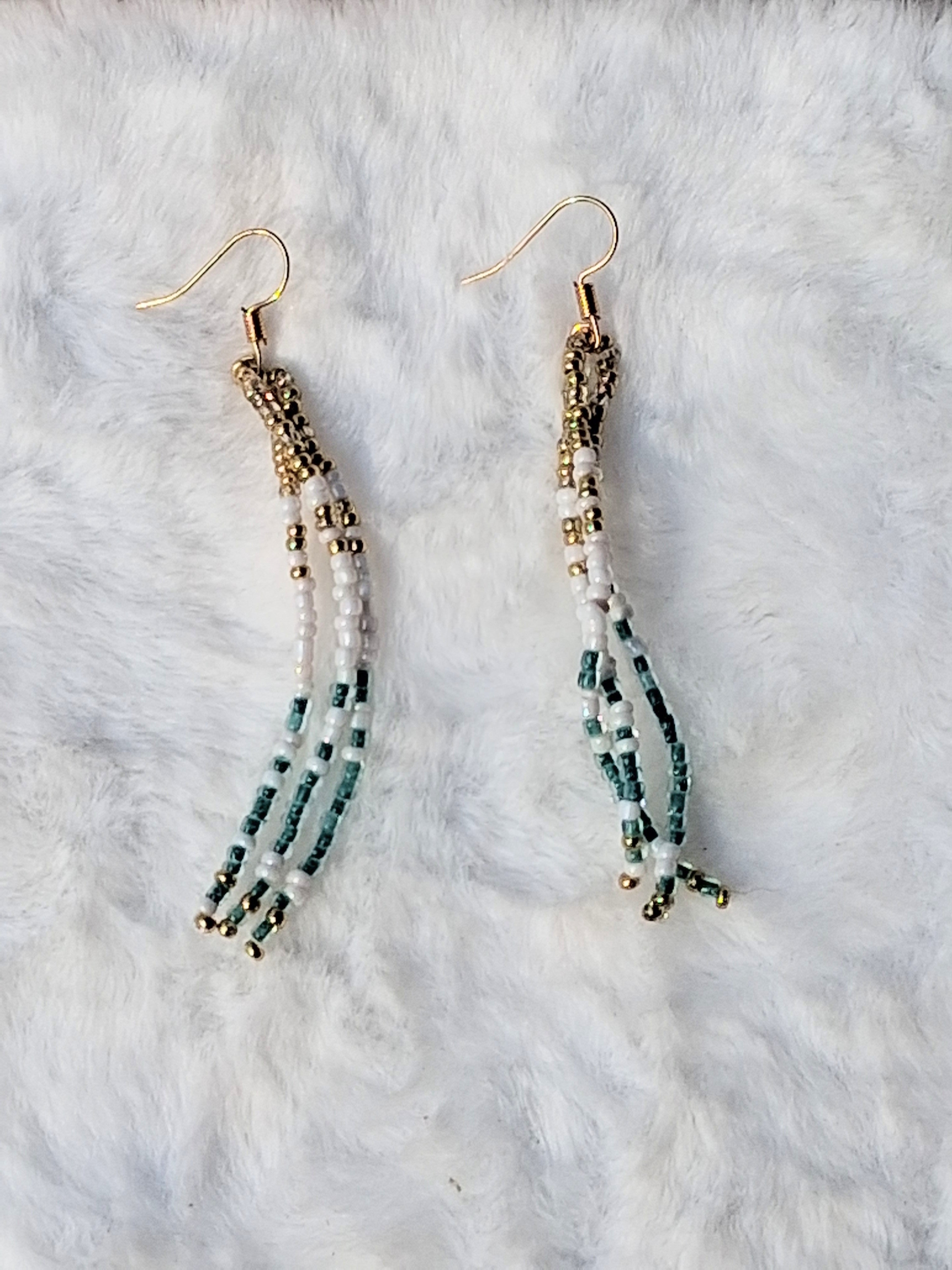 boho beaded dangle earrings