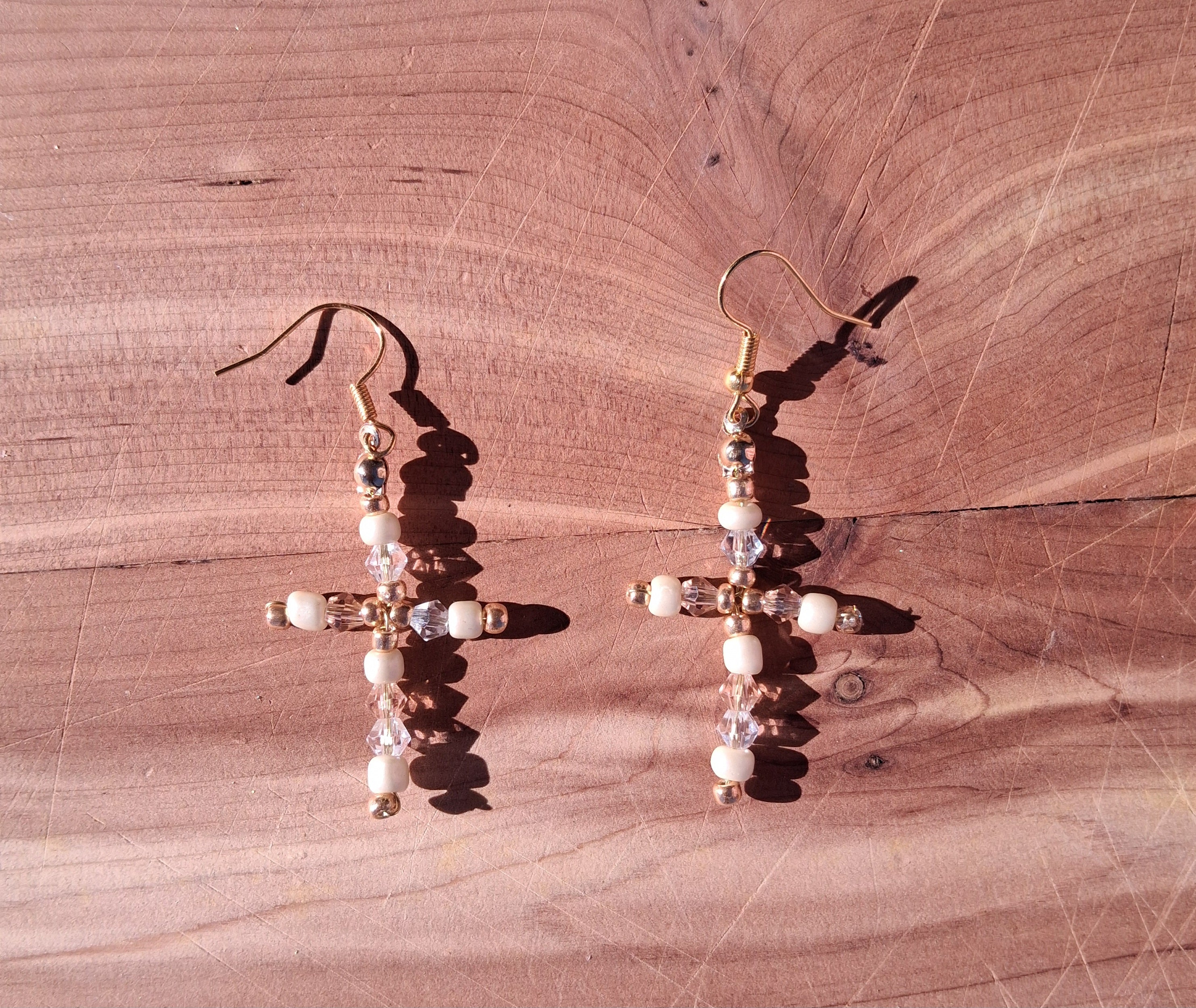 Beaded Cross Earrings