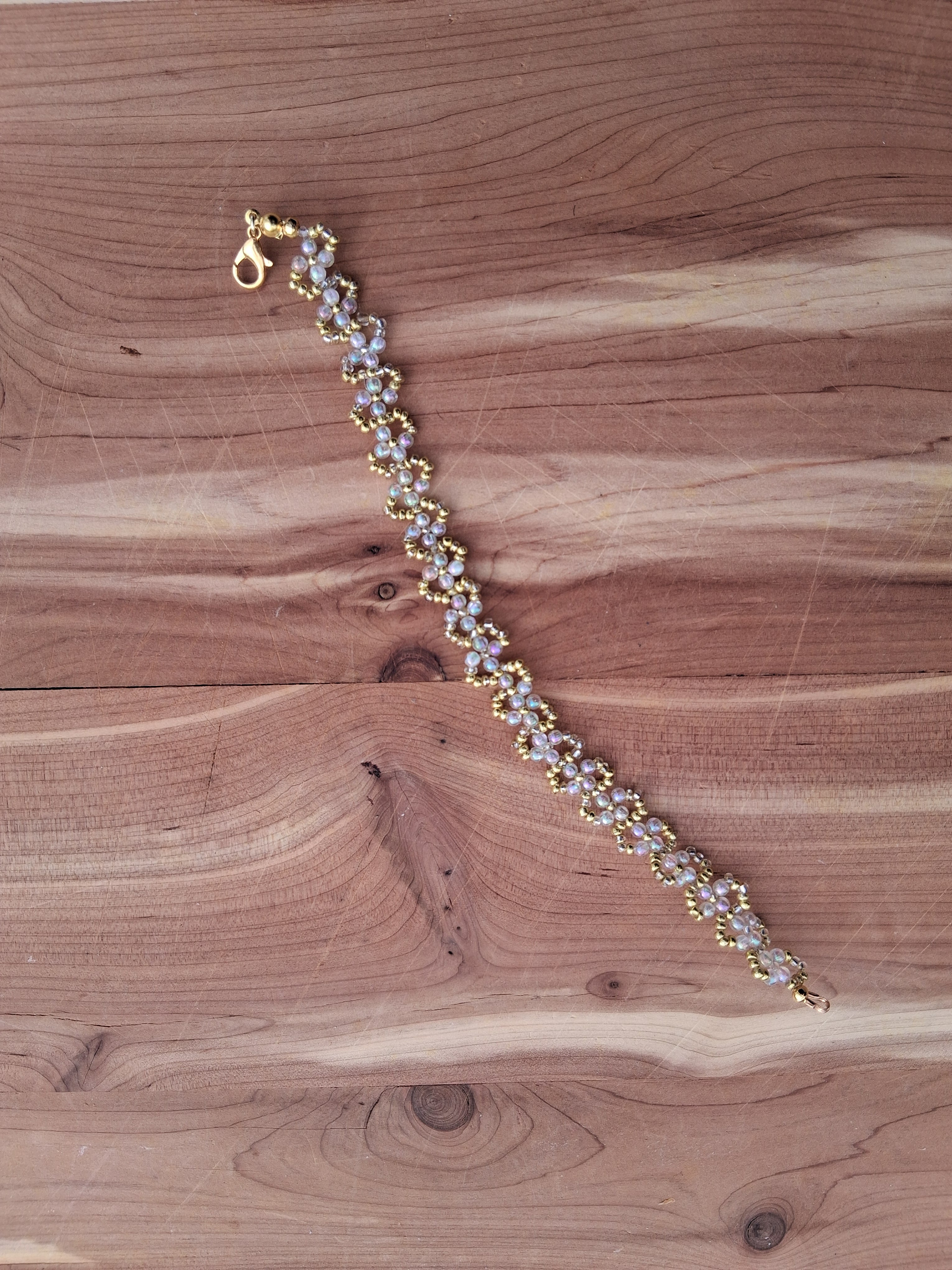 Boho bracelet transparent pearl