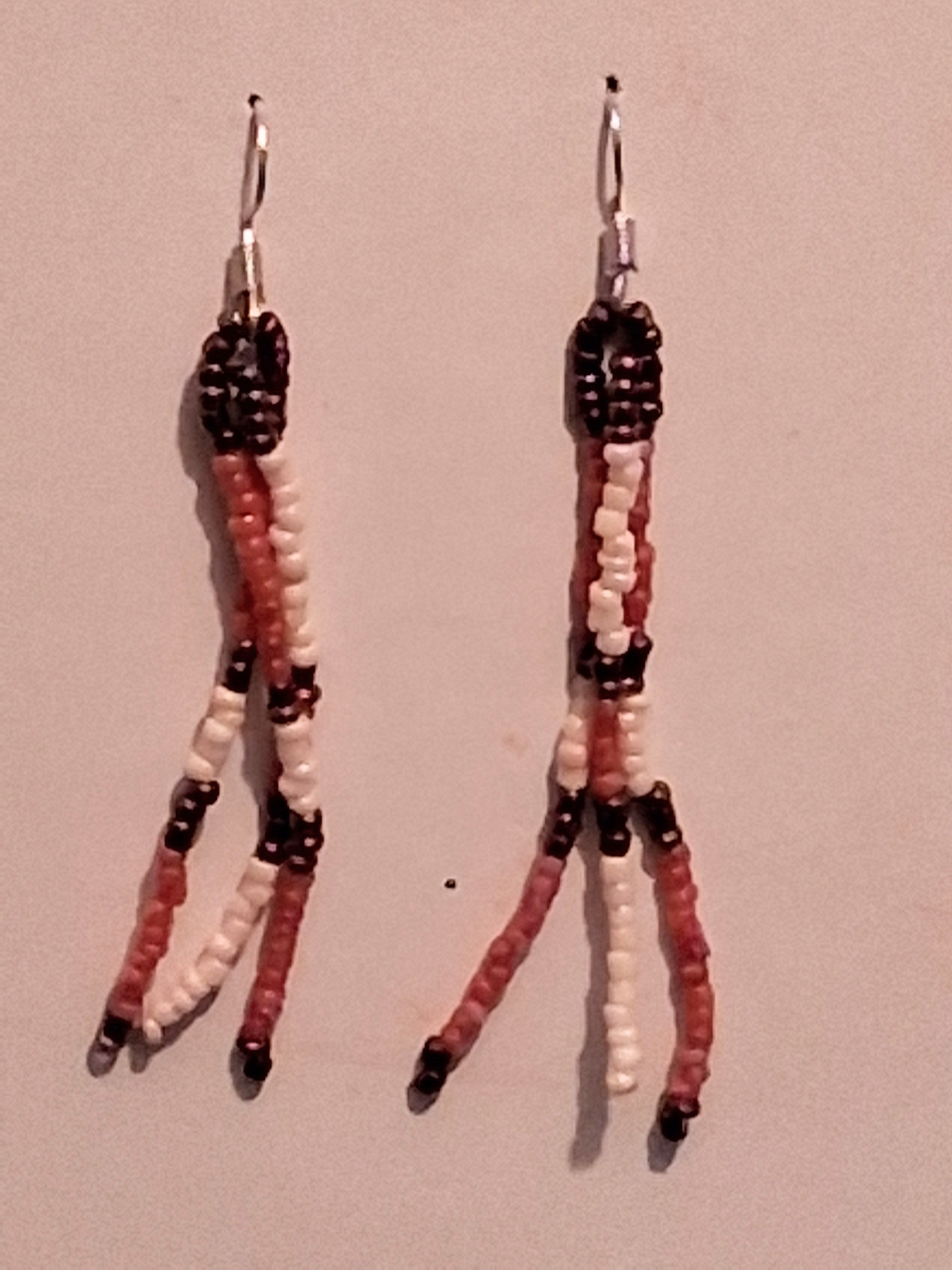 boho earrings with red