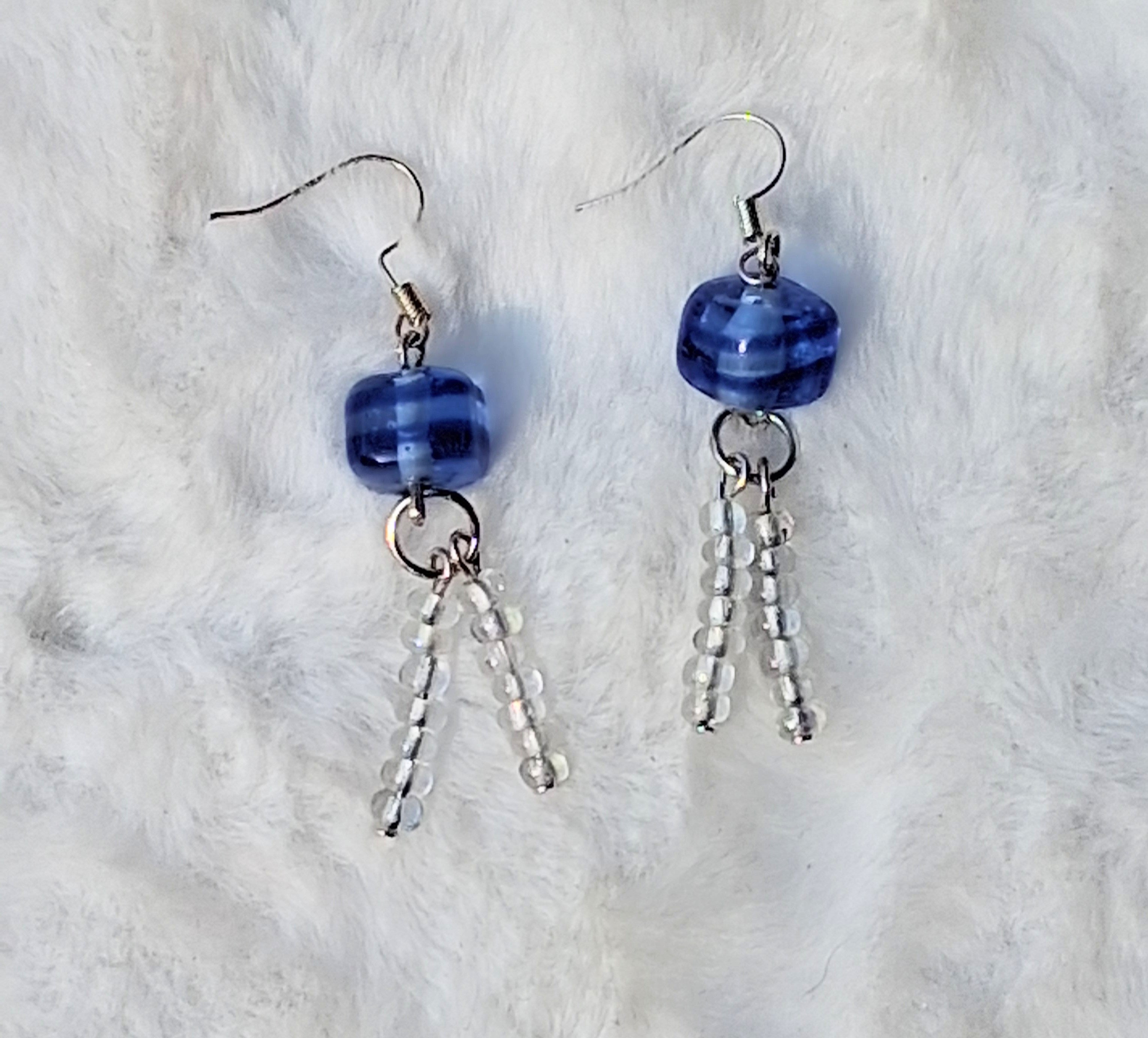 blue dangle earrings